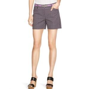 WHBM 5 Inch Black Purple Geometric Stretch Shorts | 4